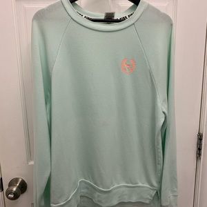 VS Pink oversized teal sweatshirt